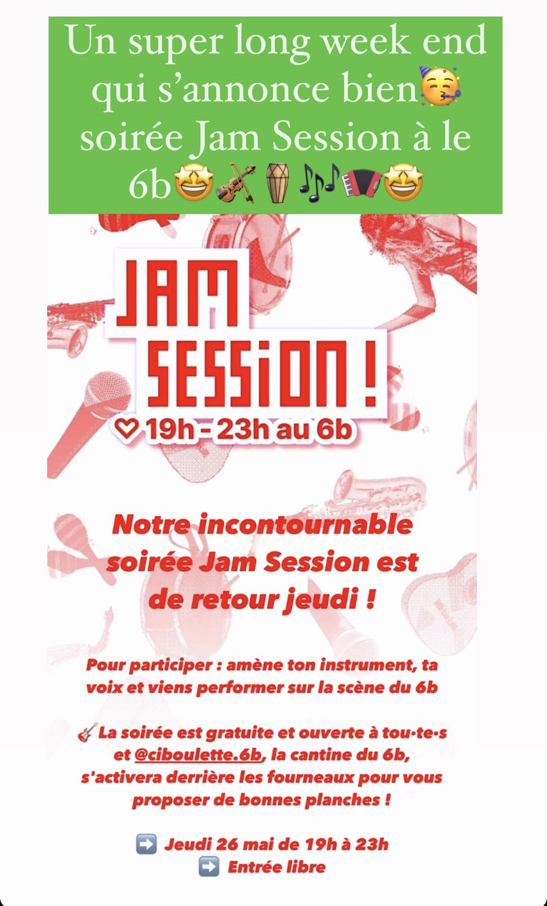 Jam session au 6b ce jeudi